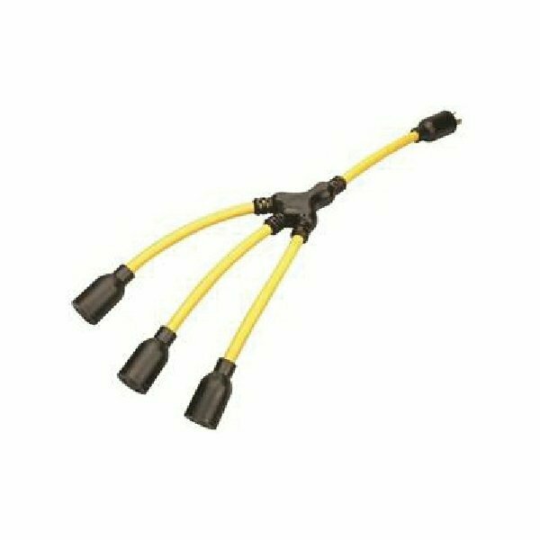Coleman Cable CCI 90238802 Adapter, 12 ga Wire, Bright Yellow Sheath, 125 V 19158802